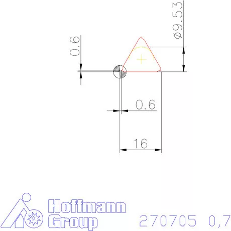 Teljes profilú lapka 60° külső jobbos  0,7 mm