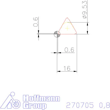 Teljes profilú lapka 60° külső jobbos  0,8 mm