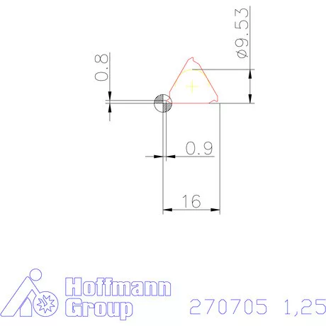 Teljes profilú lapka 60° külső jobbos  1,25 mm