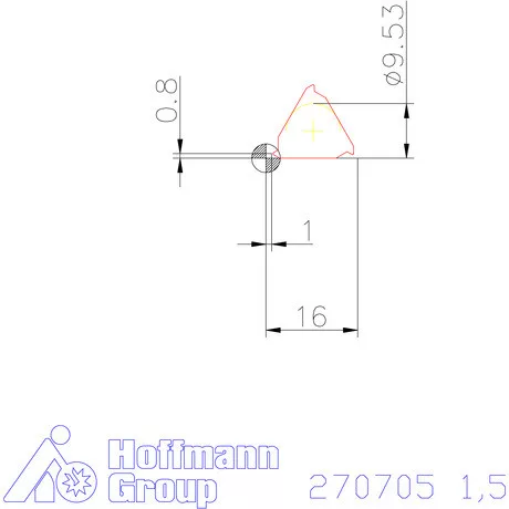 Teljes profilú lapka 60° külső jobbos  1,5 mm