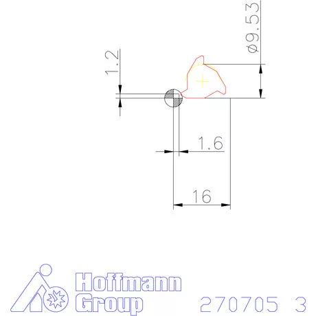 Teljes profilú lapka 60° külső jobbos  3 mm