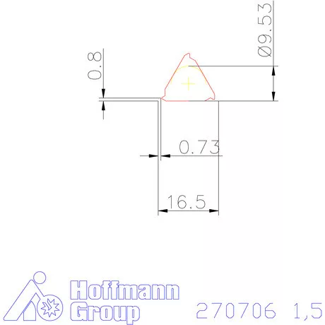 Teljes profilú lapka 60° külső, jobbos CB 1,5 mm