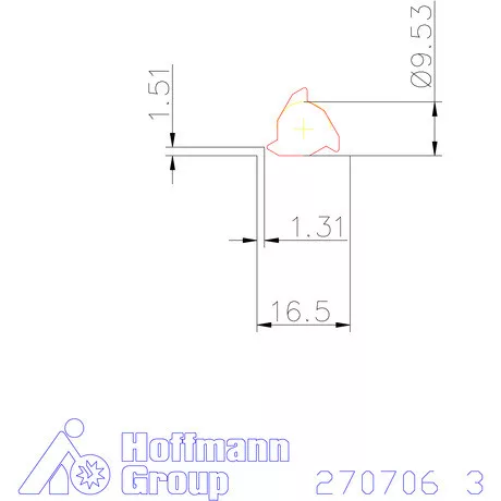 Teljes profilú lapka 60° külső, jobbos CB 3 mm