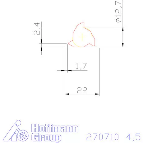 Teljes profilú lapka 60° külső, jobbos  4,5 mm