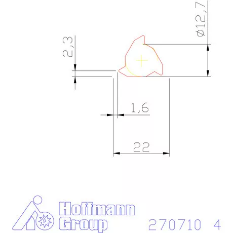 Teljes profilú lapka 60° külső, jobbos  4 mm
