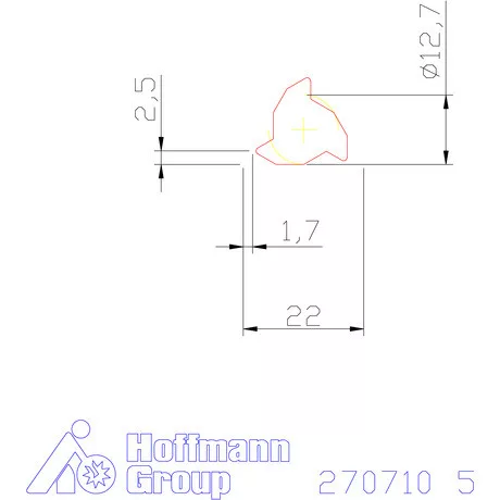 Teljes profilú lapka 60° külső, jobbos  5 mm
