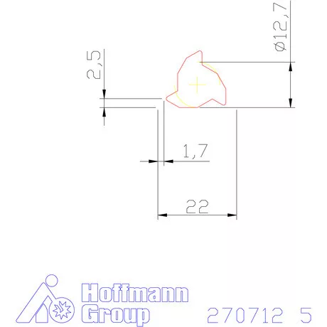 Teljes profilú lapka 60° külső, jobbos  5 mm