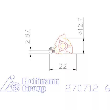 Teljes profilú lapka 60° külső, jobbos  6 mm