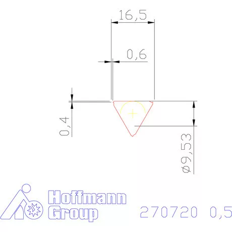 Teljes profilú lapka 60° külső, balos  0,5 mm
