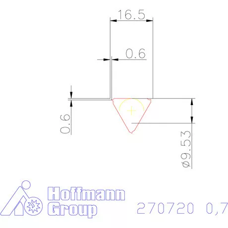 Teljes profilú lapka 60° külső, balos  0,7 mm