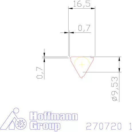 Teljes profilú lapka 60° külső, balos  1 mm