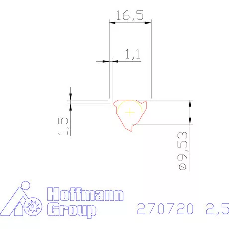 Teljes profilú lapka 60° külső, balos  2,5 mm