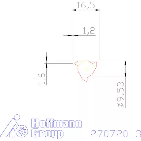 Teljes profilú lapka 60° külső, balos  3 mm