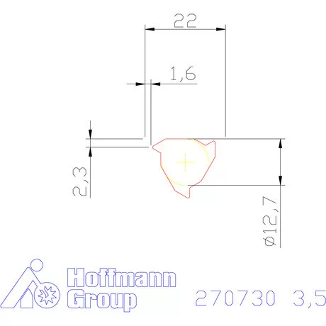 Teljes profilú lapka 60° külső, balos  3,5 mm