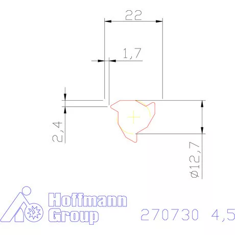 Teljes profilú lapka 60° külső, balos  4,5 mm