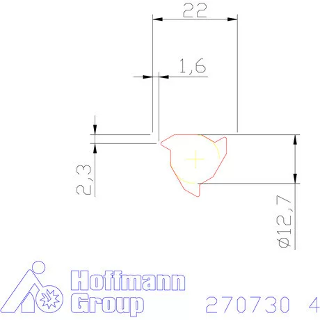 Teljes profilú lapka 60° külső, balos  4 mm