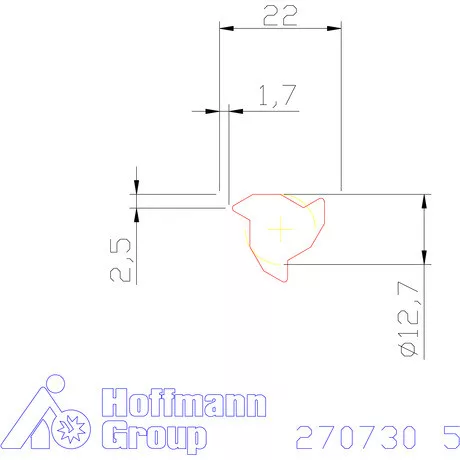 Teljes profilú lapka 60° külső, balos  5 mm
