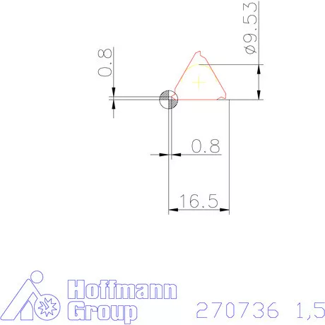 Teljes profilú lapka 60° külső jobbos  1,5 mm