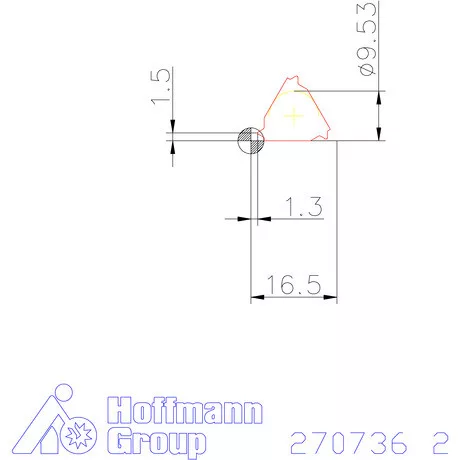 Teljes profilú lapka 60° külső jobbos  2 mm