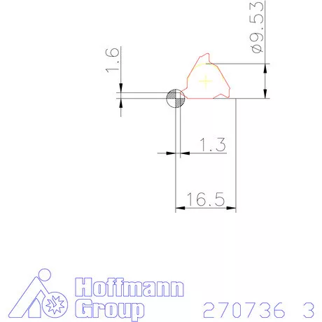 Teljes profilú lapka 60° külső jobbos  3 mm