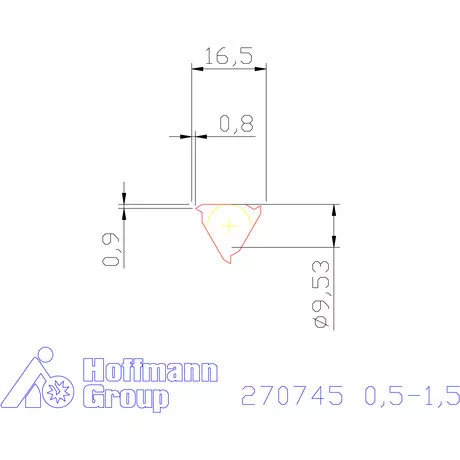 Részprofil lapka 60° külső, balos  0,5-1,5 mm