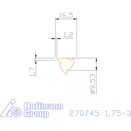 Részprofil lapka 60° külső, balos  1,75-3 mm