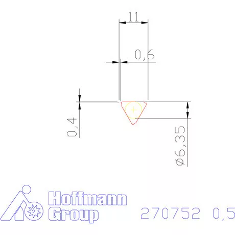 Teljes profilú lapka 60° belső, jobbos  0,5 mm