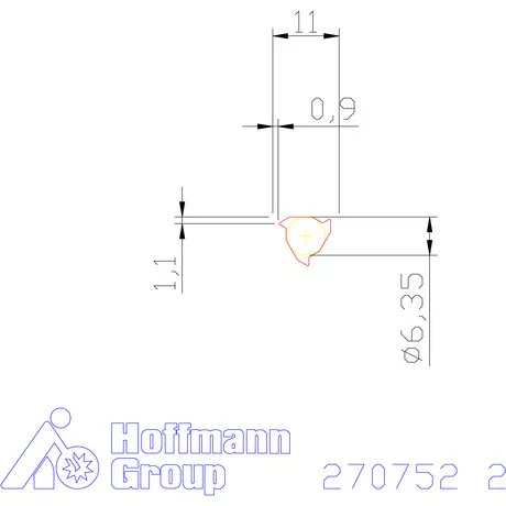Teljes profilú lapka 60° belső, jobbos  2 mm