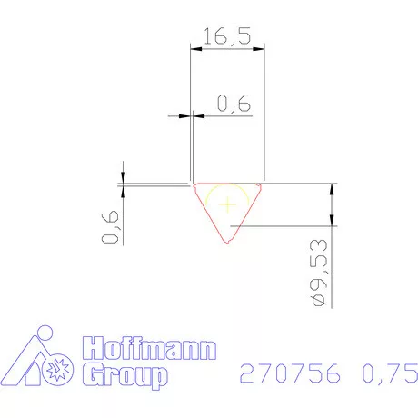 Teljes profilú lapka 60° belső, jobbos  0,75 mm