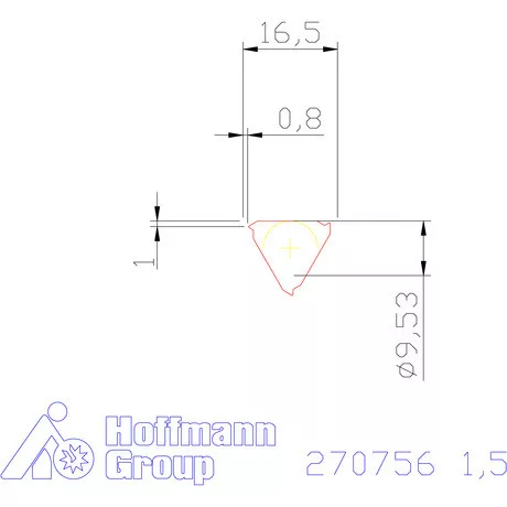 Teljes profilú lapka 60° belső, jobbos  1,5 mm