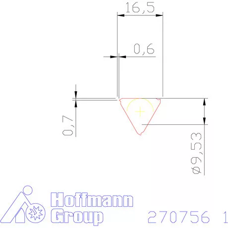 Teljes profilú lapka 60° belső, jobbos  1 mm