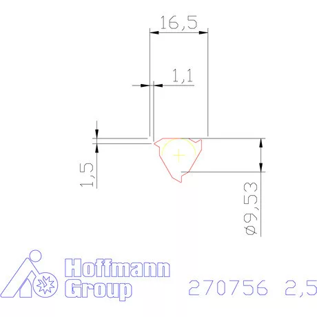 Teljes profilú lapka 60° belső, jobbos  2,5 mm