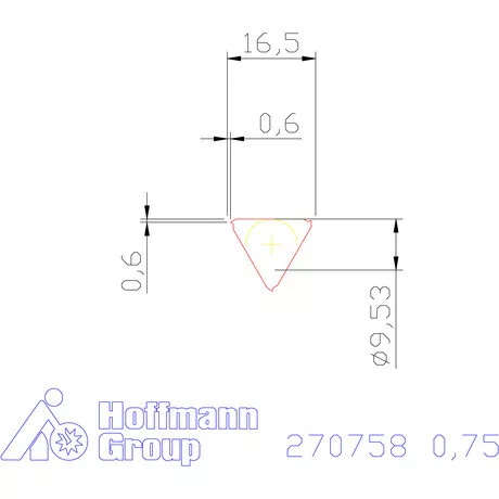 Teljes profilú lapka 60° belső, jobbos  0,75 mm