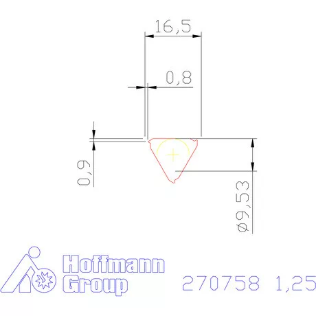 Teljes profilú lapka 60° belső, jobbos  1,25 mm