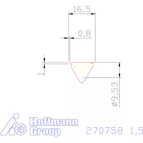 Teljes profilú lapka 60° belső, jobbos  1,5 mm