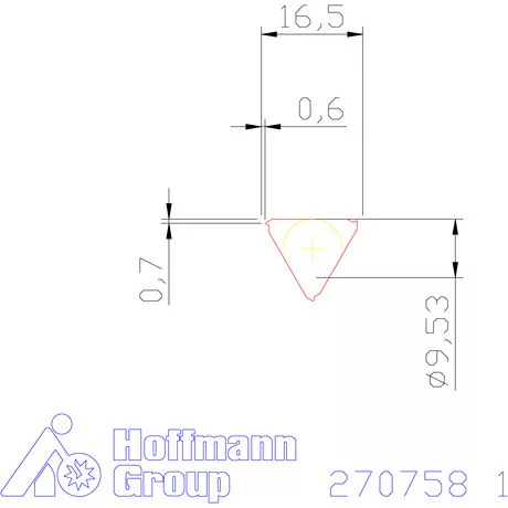 Teljes profilú lapka 60° belső, jobbos  1 mm