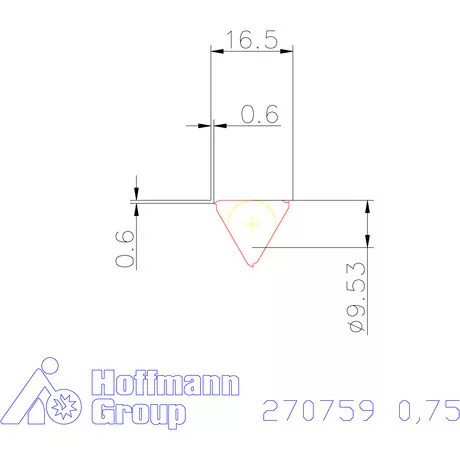 Teljes profilú lapka 60° belső, jobbos  0,75 mm