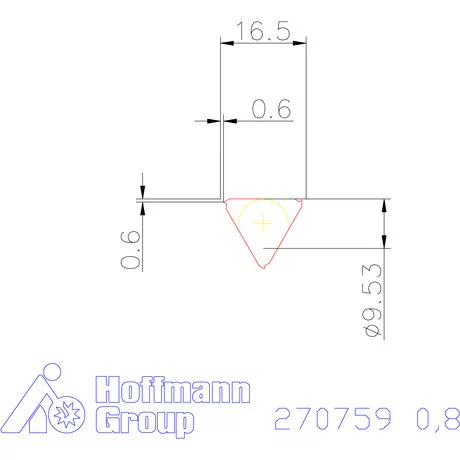 Teljes profilú lapka 60° belső, jobbos  0,8 mm