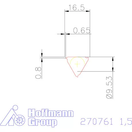 Teljes profilú lapka 60° belső, jobbos CB 1,5 mm