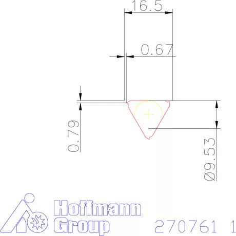 Teljes profilú lapka 60° belső, jobbos CB 1 mm