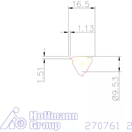 Teljes profilú lapka 60° belső, jobbos CB 2 mm