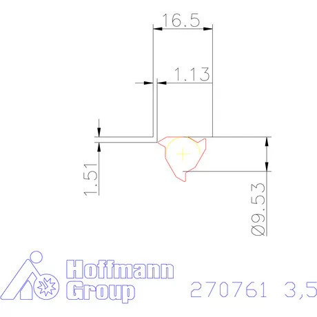 Teljes profilú lapka 60° belső, jobbos CB 3,5 mm