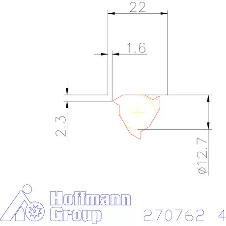 Teljes profilú lapka 60° belső, jobbos  4 mm