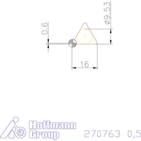 Teljes profilú lapka 60° belső jobbos  0,5 mm