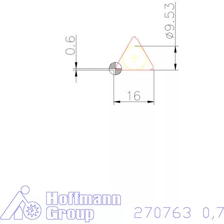 Teljes profilú lapka 60° belső jobbos  0,7 mm