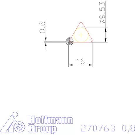 Teljes profilú lapka 60° belső jobbos  0,8 mm