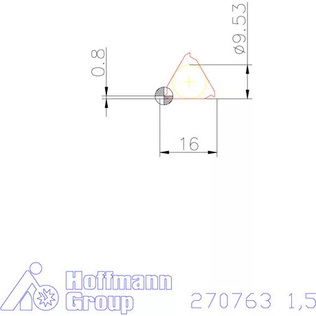 Teljes profilú lapka 60° belső jobbos  1,5 mm