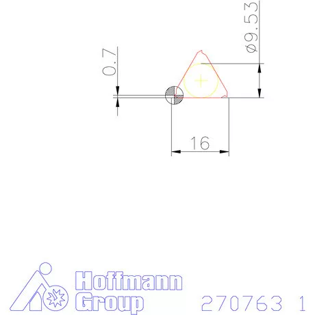 Teljes profilú lapka 60° belső jobbos  1 mm