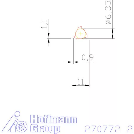 Teljes profilú lapka 60° belső balos  2 mm