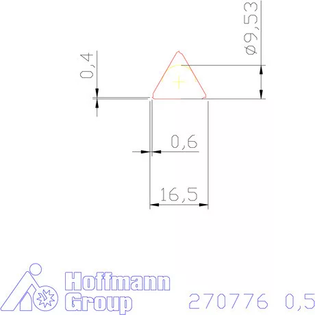 Teljes profilú lapka 60° belső balos  0,5 mm